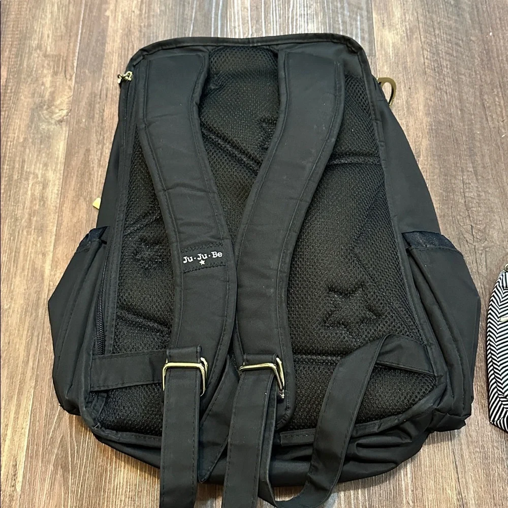 Jujube Backpack Diaper Bag Black & Gold‎ with 2 pouches